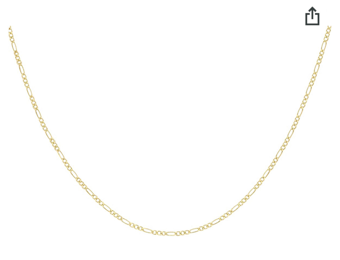 2MM Figaro link Diamond cut Chain 16”