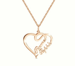 DOUBLE HEART PERSONALIZED NECKLACE