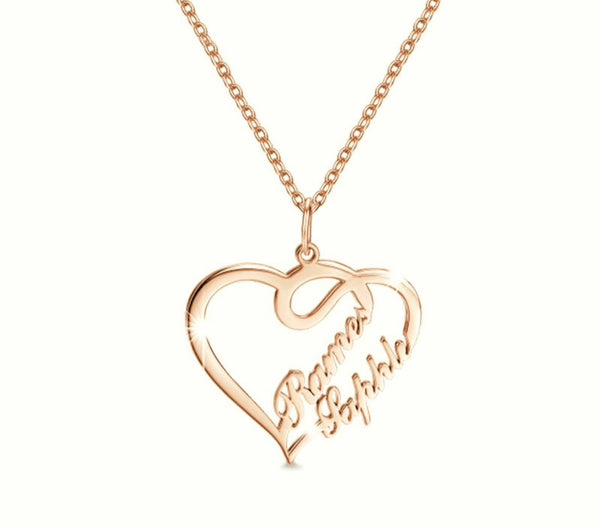 DOUBLE HEART PERSONALIZED NECKLACE