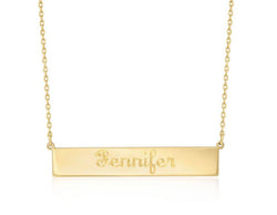 SCRIPT GOLD BAR NECKLACE