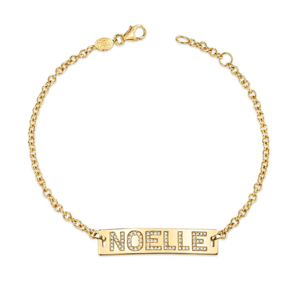 Kid’s Classic Pave Gold Bar Bracelet