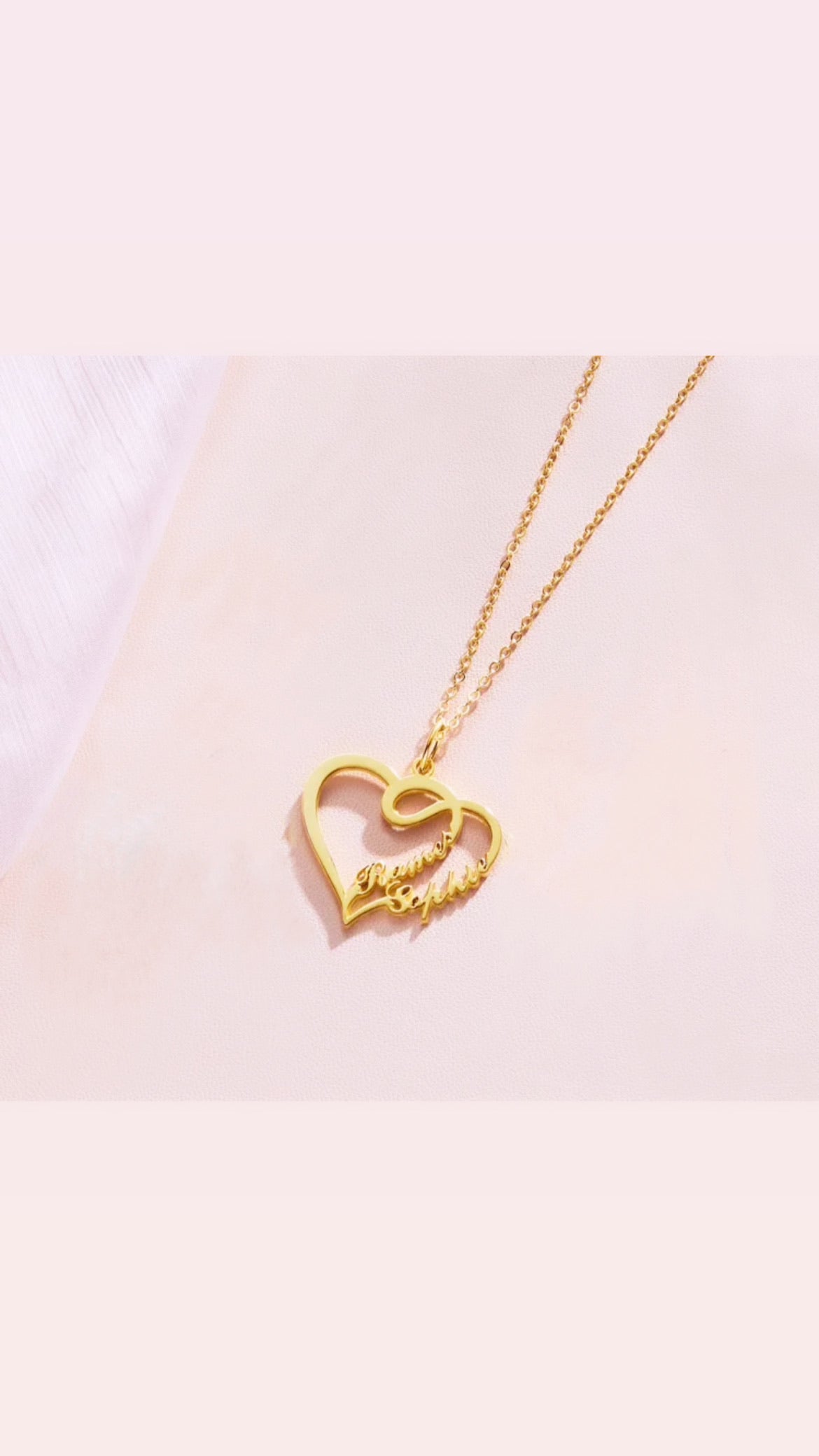 DOUBLE HEART PERSONALIZED NECKLACE